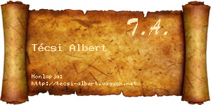 Técsi Albert névjegykártya